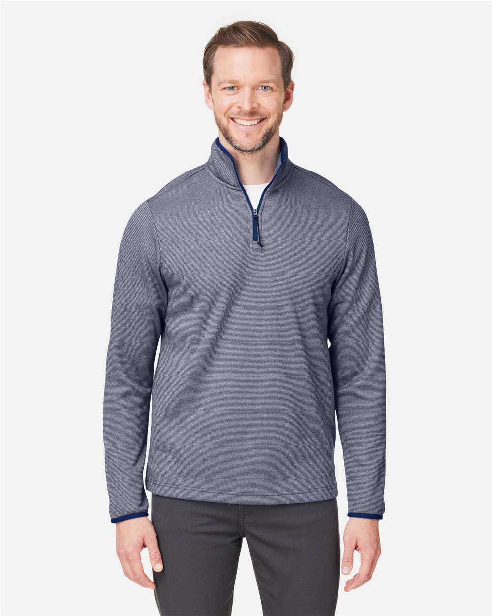 Men's Venture Heathered Stripe Quarter-Zip Pullover