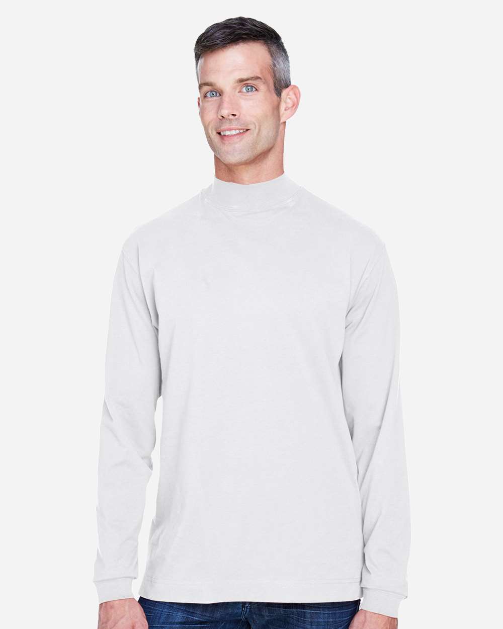 Unisex Sueded Jersey Mock Neck T-Shirt