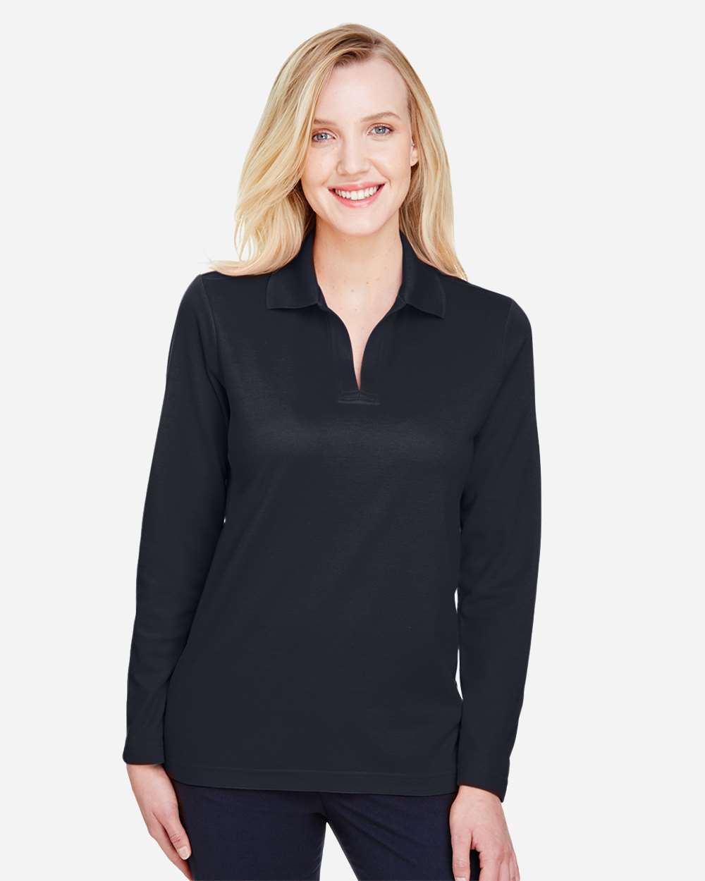 Women's CrownLux PerformanceÂ®Â Plaited Long Sleeve Polo