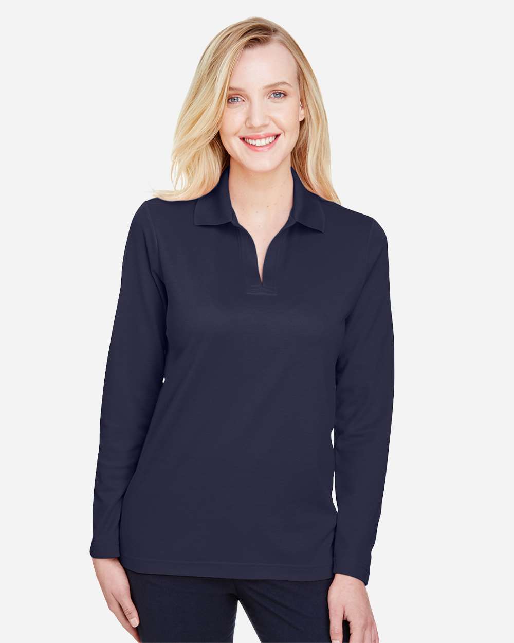 Women's CrownLux PerformanceÂ®Â Plaited Long Sleeve Polo