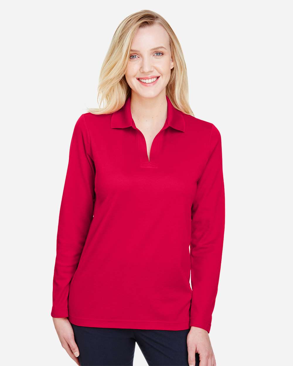 Women's CrownLux PerformanceÂ®Â Plaited Long Sleeve Polo