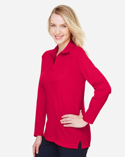 Women's CrownLux PerformanceÂ®Â Plaited Long Sleeve Polo