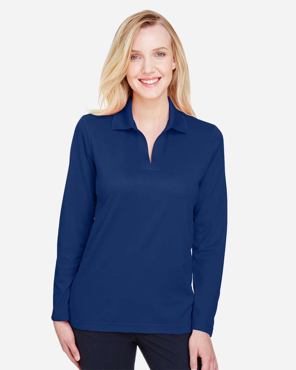 Women's CrownLux PerformanceÂ®Â Plaited Long Sleeve Polo