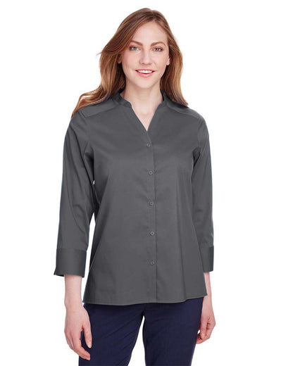 Women's Crown CollectionÂ® Stretch Broadcloth Three-Quarter Sleeve Blouse