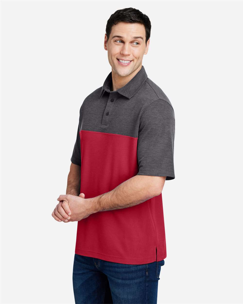 Men's Fusion ChromaSoftÂ™ Colorblock Polo