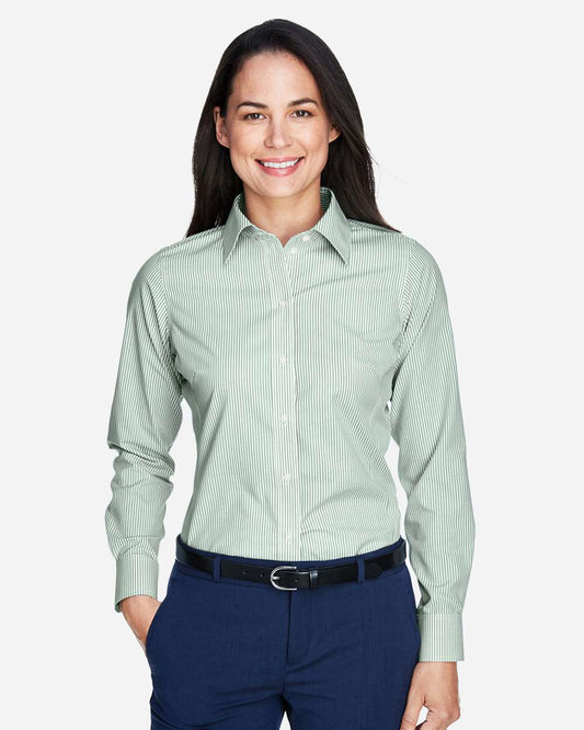Women's Crown CollectionÂ® Banker Stripe Woven Dress Shirt