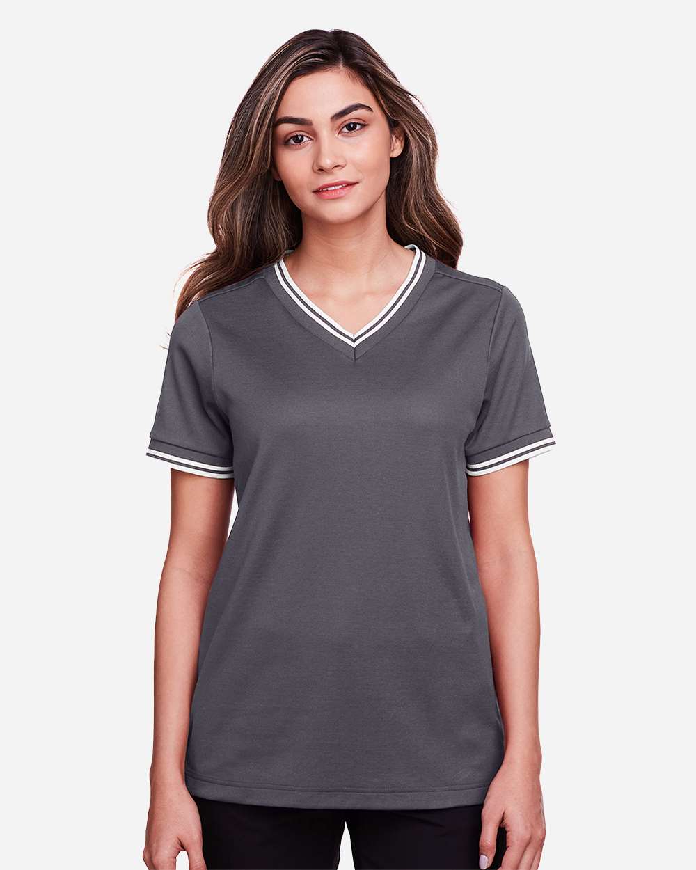 Women's CrownLux PerformanceÂ®Â Plaited Tipped V-Neck Shirt