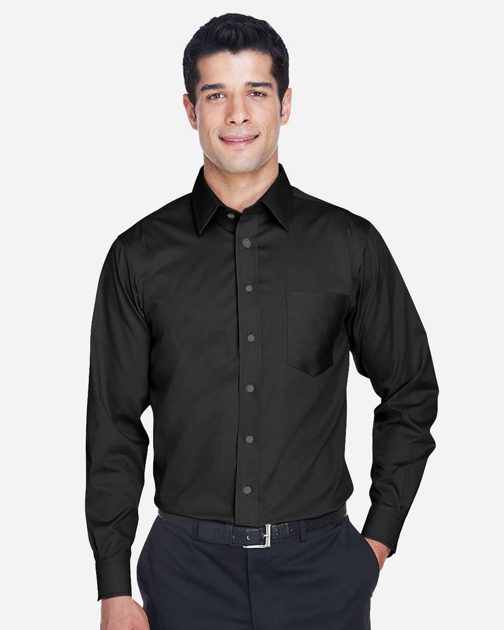 Men's Tall Crown CollectionÂ® Solid Stretch Twill Woven Dress Shirt
