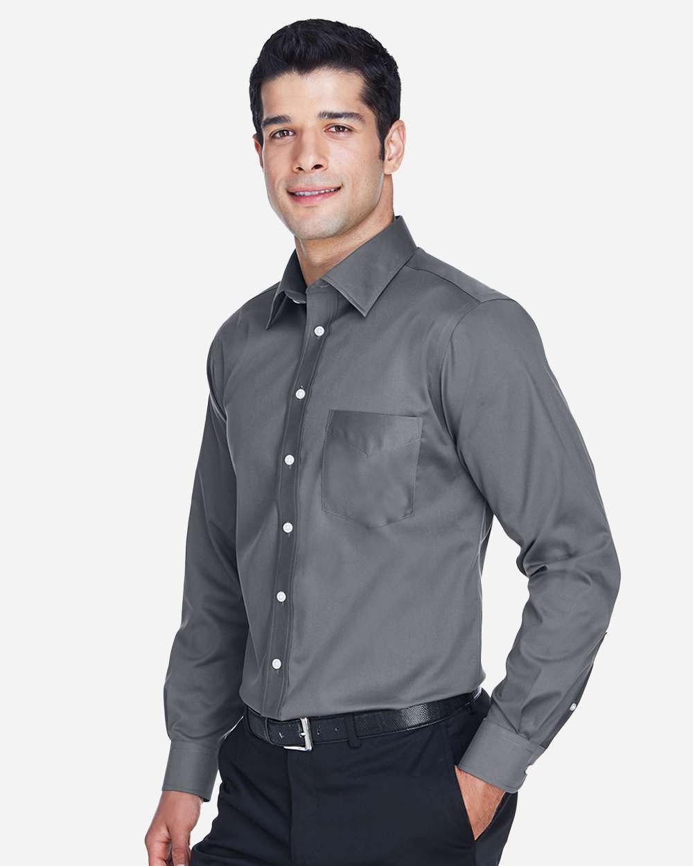 Men's Tall Crown CollectionÂ® Solid Stretch Twill Woven Dress Shirt