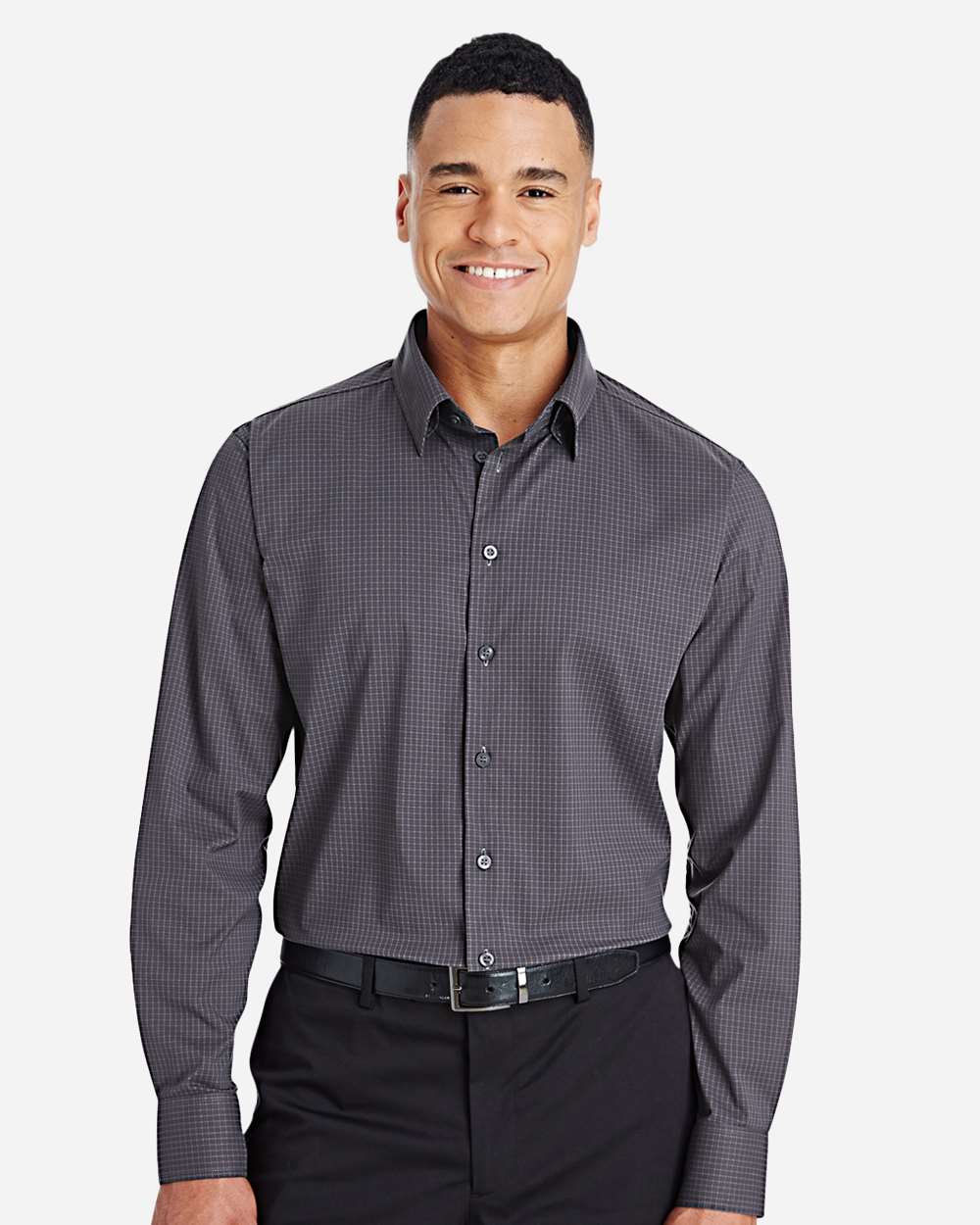 Men's CrownLux PerformanceÂ® Tonal Mini Check Woven Dress Shirt