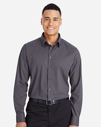 Men's CrownLux PerformanceÂ® Tonal Mini Check Woven Dress Shirt