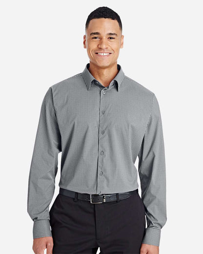 Men's CrownLux PerformanceÂ® Tonal Mini Check Woven Dress Shirt