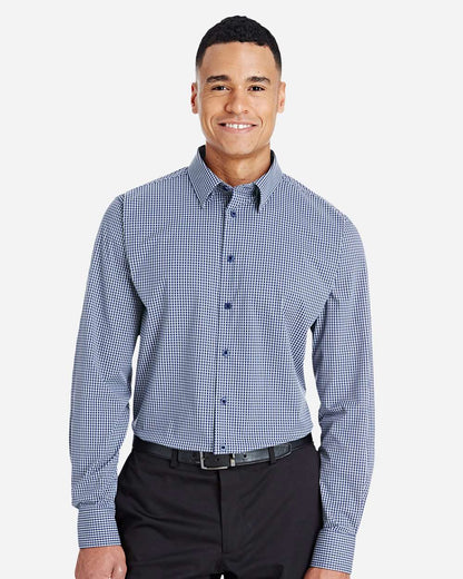 Men's CrownLux PerformanceÂ® Tonal Mini Check Woven Dress Shirt