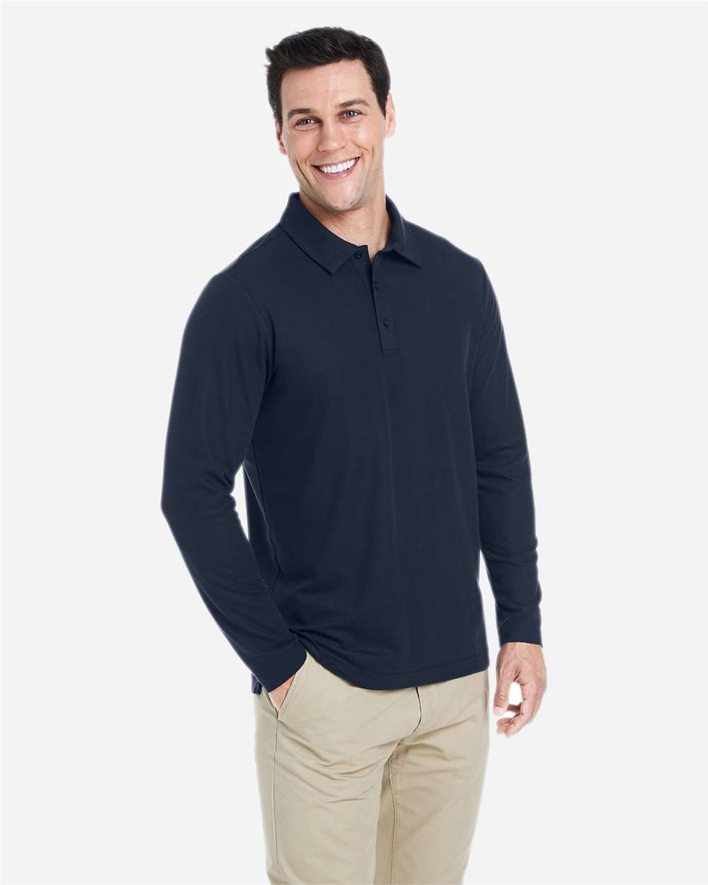 Men's Fusion ChromaSoftÂ™ Long Sleeve Pique Polo