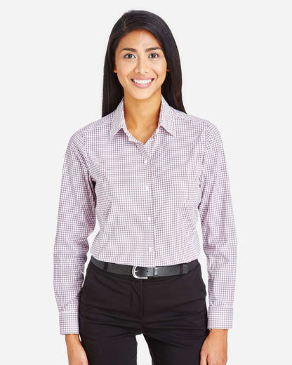 Women's CrownLux PerformanceÂ®Â Micro Windowpane Woven Dress Shirt