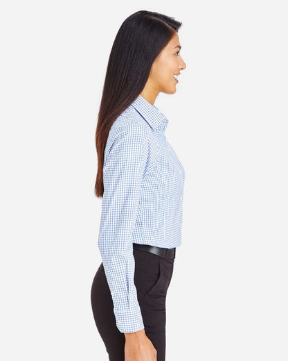 Women's CrownLux PerformanceÂ®Â Micro Windowpane Woven Dress Shirt