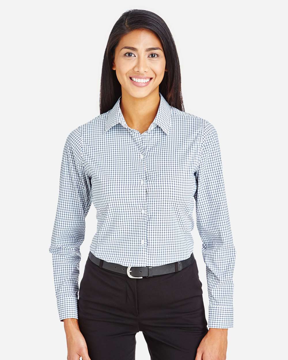 Women's CrownLux PerformanceÂ®Â Micro Windowpane Woven Dress Shirt