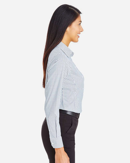 Women's CrownLux PerformanceÂ®Â Micro Windowpane Woven Dress Shirt