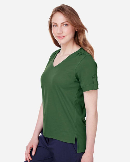 Women's CrownLux PerformanceÂ® Plaited Rolled Sleeve Shirt