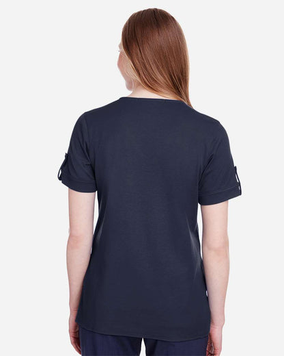 Women's CrownLux PerformanceÂ® Plaited Rolled Sleeve Shirt