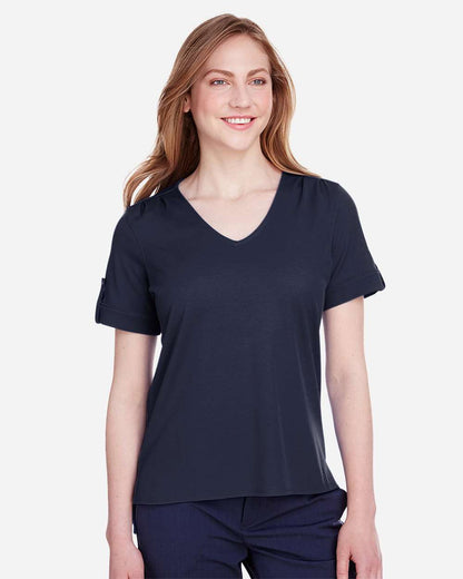 Women's CrownLux PerformanceÂ® Plaited Rolled Sleeve Shirt