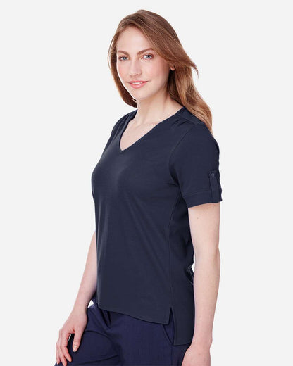 Women's CrownLux PerformanceÂ® Plaited Rolled Sleeve Shirt