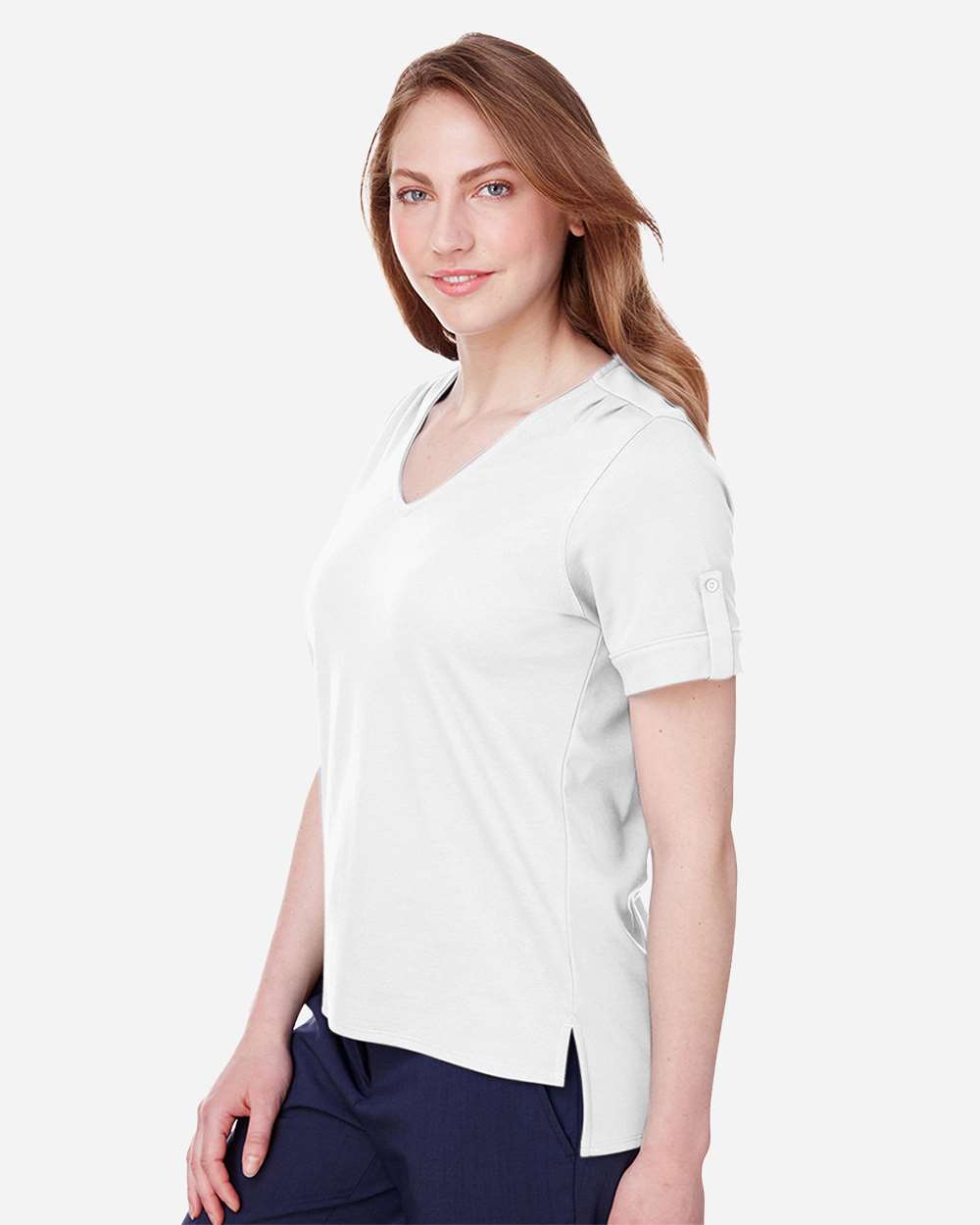 Women's CrownLux PerformanceÂ® Plaited Rolled Sleeve Shirt