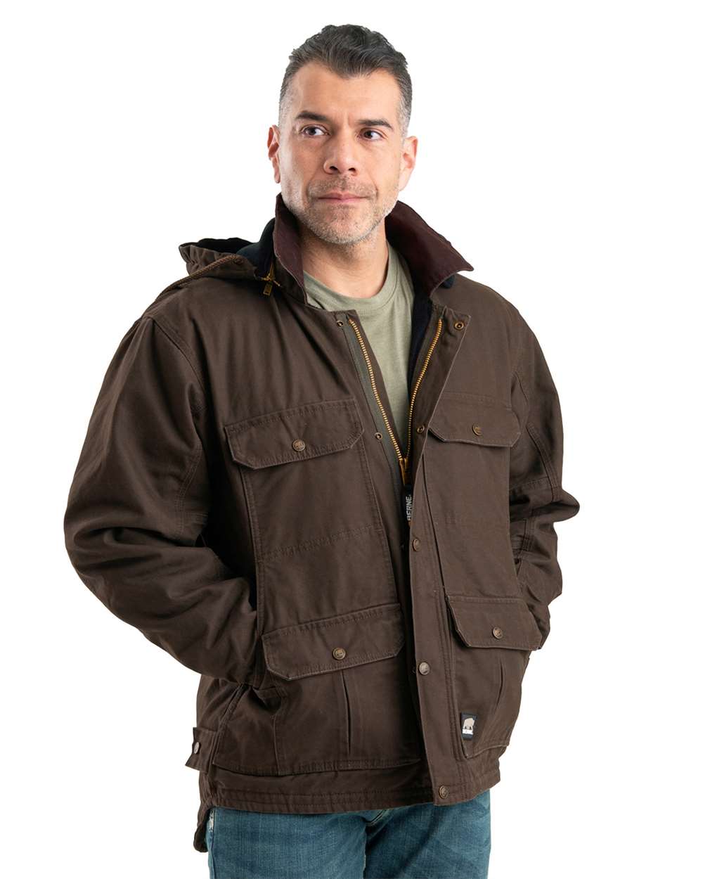 Men's Heartland Washed Duck Zip-Off Hooded Coat