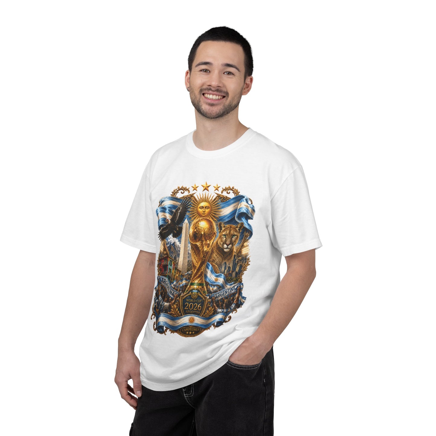Argentina Football World Cup 2026 'Republica de Campeones' Epic Collage | Premium Summer Tee