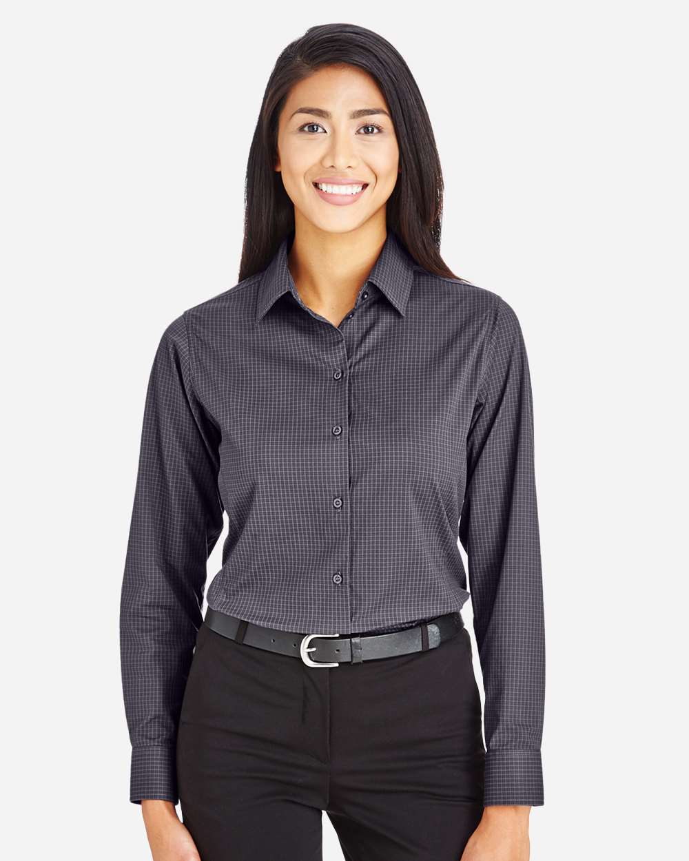 Women's CrownLux PerformanceÂ®Â Tonal Mini Check Woven Dress Shirt