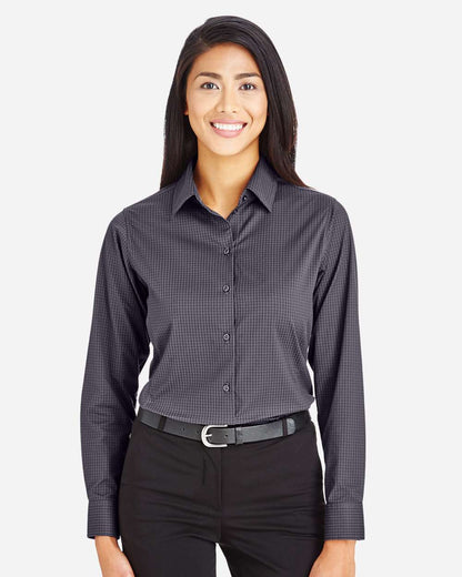 Women's CrownLux PerformanceÂ®Â Tonal Mini Check Woven Dress Shirt