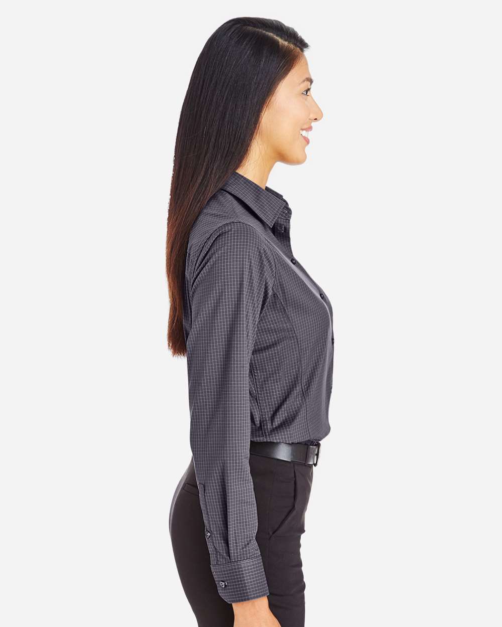 Women's CrownLux PerformanceÂ®Â Tonal Mini Check Woven Dress Shirt
