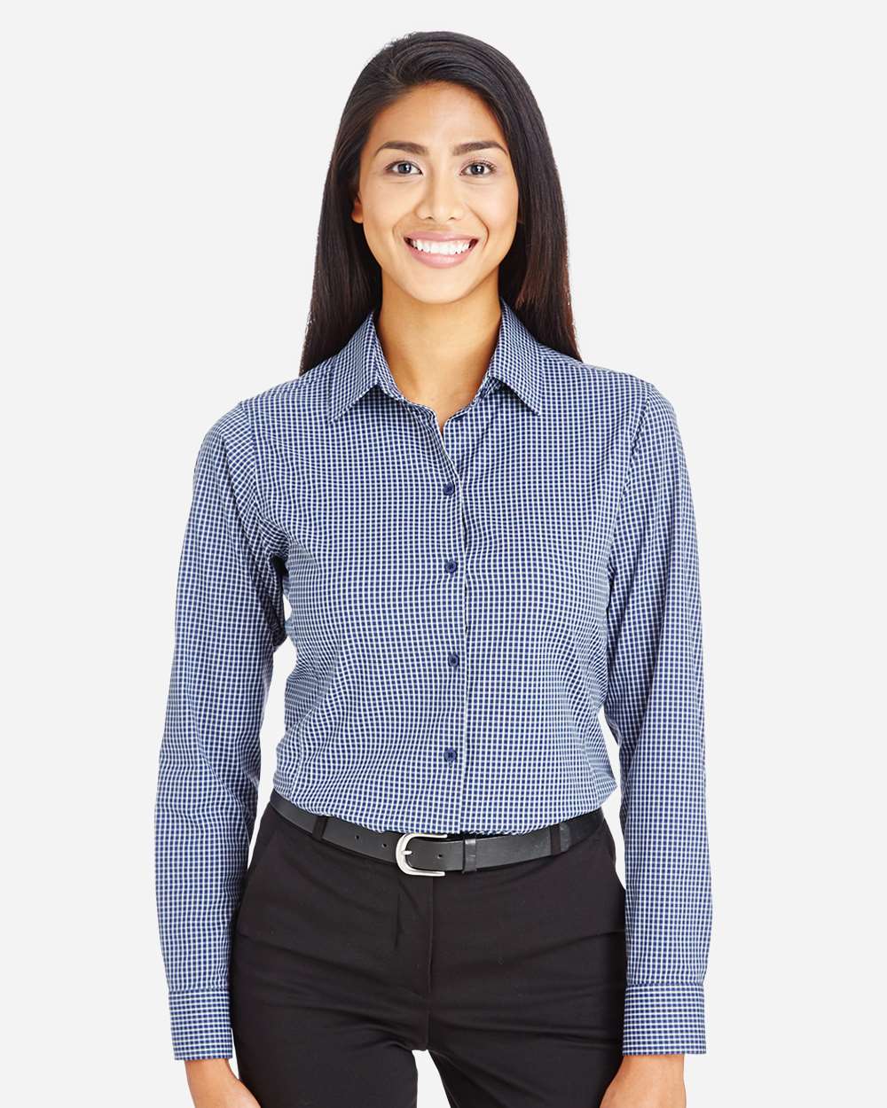 Women's CrownLux PerformanceÂ®Â Tonal Mini Check Woven Dress Shirt