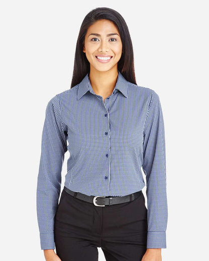 Women's CrownLux PerformanceÂ®Â Tonal Mini Check Woven Dress Shirt