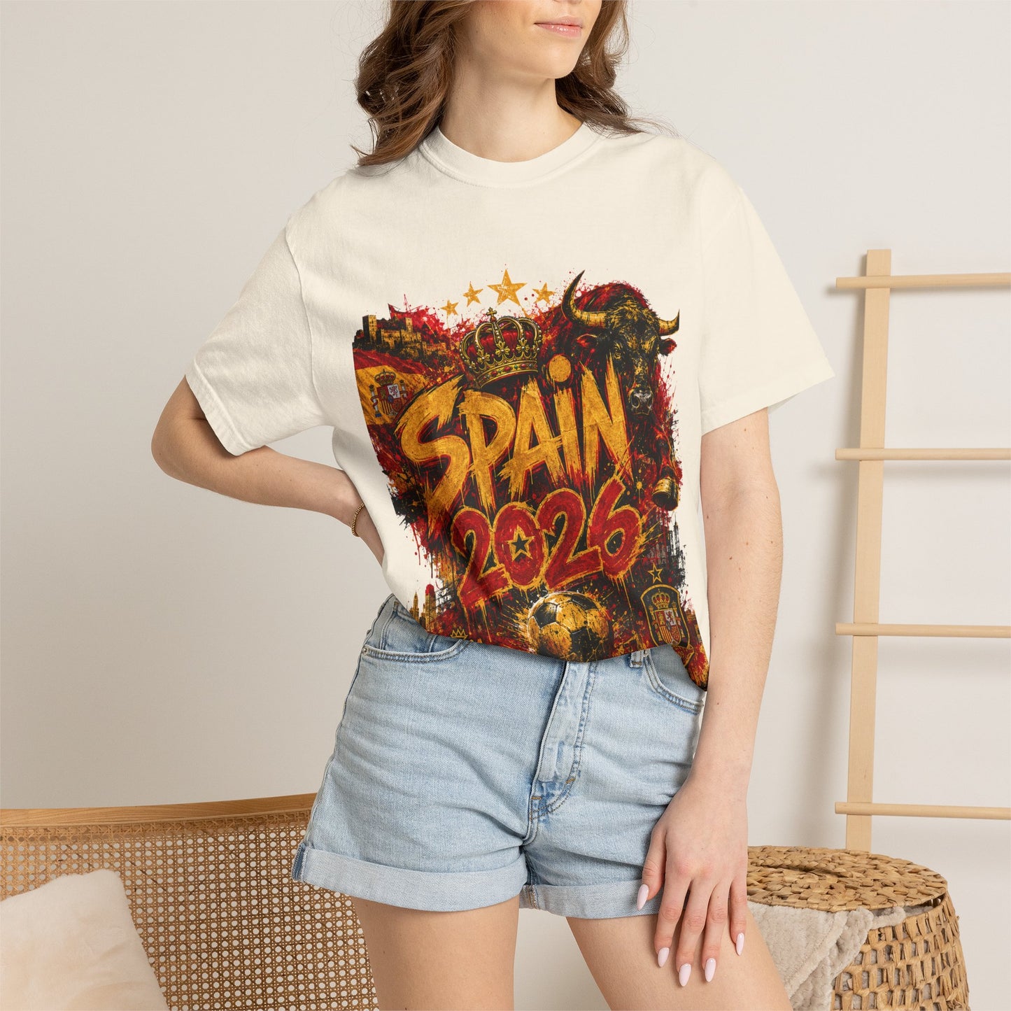 Spain Football World Cup 2026 'Fúria de Ouro' Graffiti Championship | Premium Graphic Tee