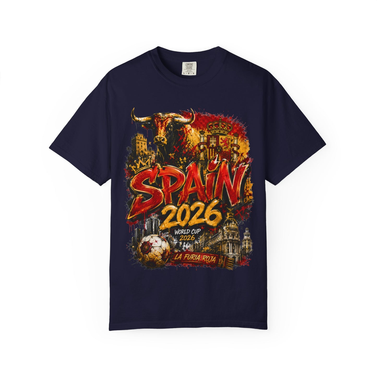 Spain Football World Cup 2026 'Furia Urbana' Graffiti Collage | Premium Graphic Tee