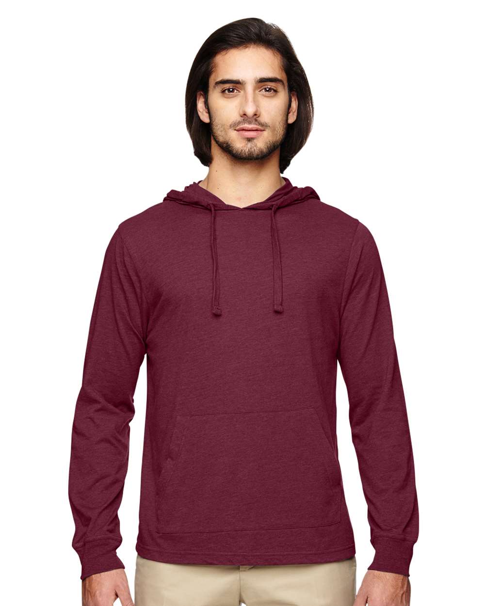 Unisex Eco Jersey Pullover Hooded Long Sleeve T-Shirt