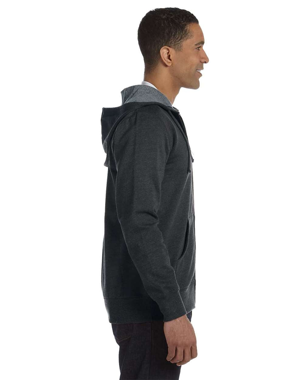 Unisex Heathered Full-Zip Hooded Sweatshirt