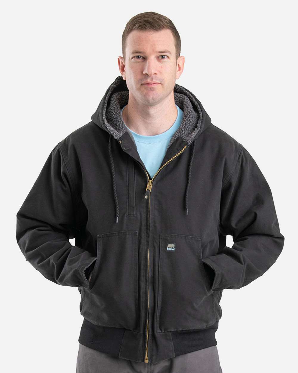 Men's Highland Flex180Â® Washed Duck Hooded Work Jacket