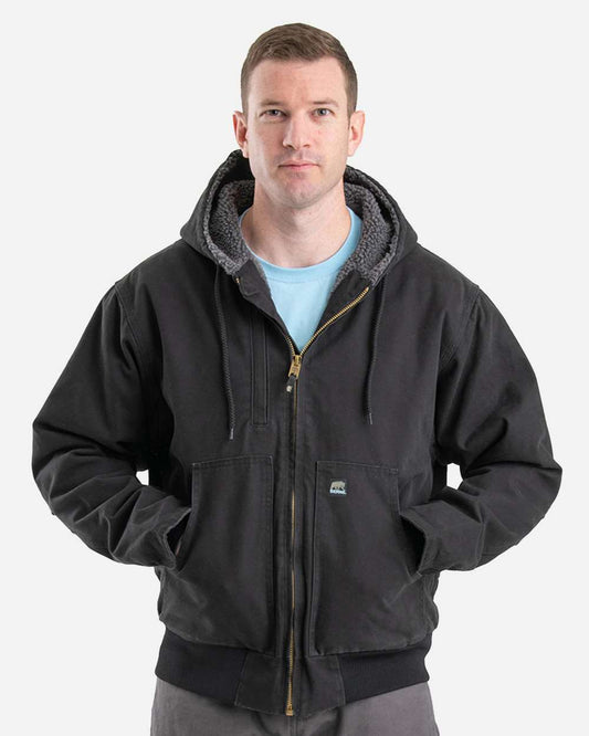 Men's Highland Flex180Â® Washed Duck Hooded Work Jacket
