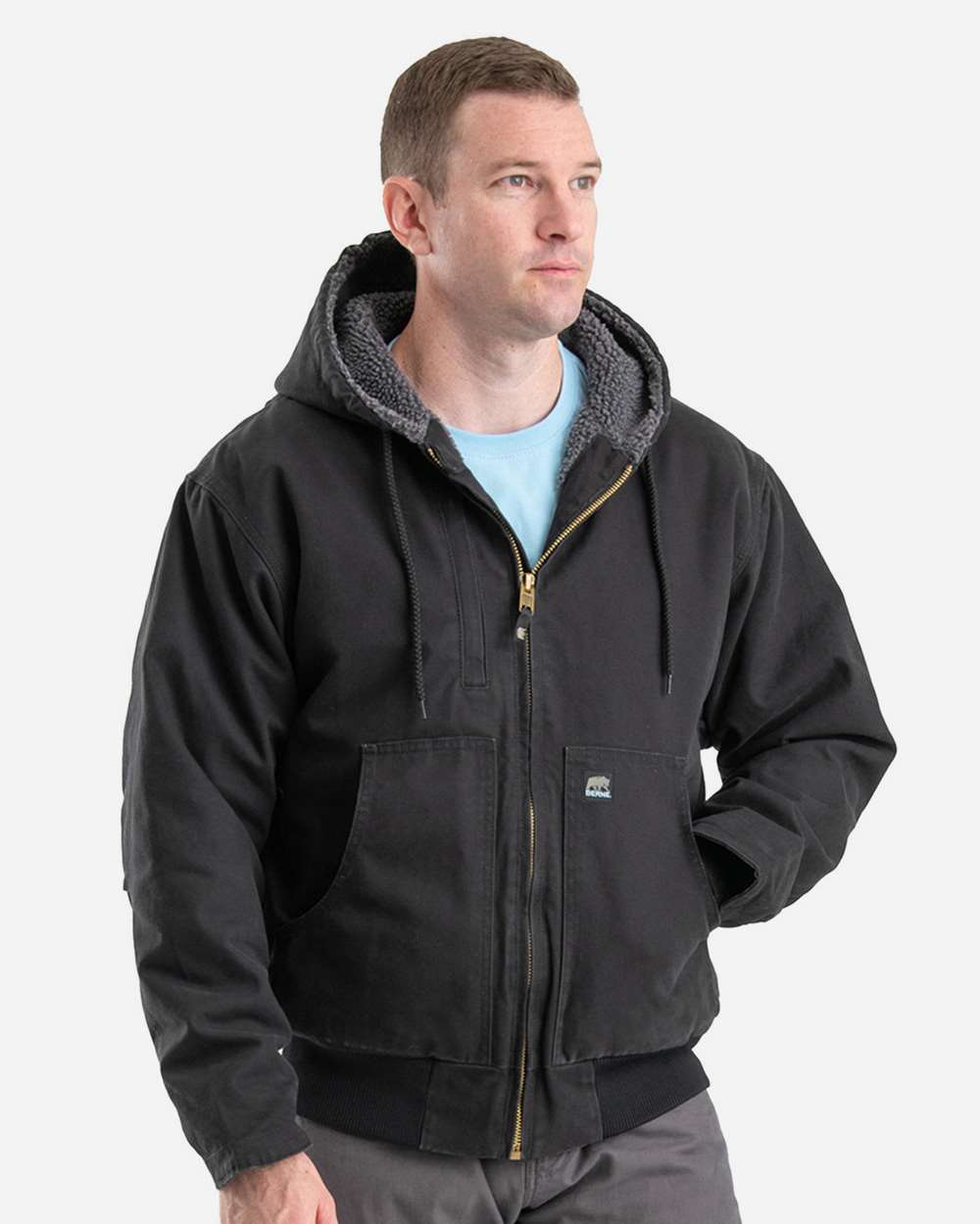 Men's Highland Flex180Â® Washed Duck Hooded Work Jacket