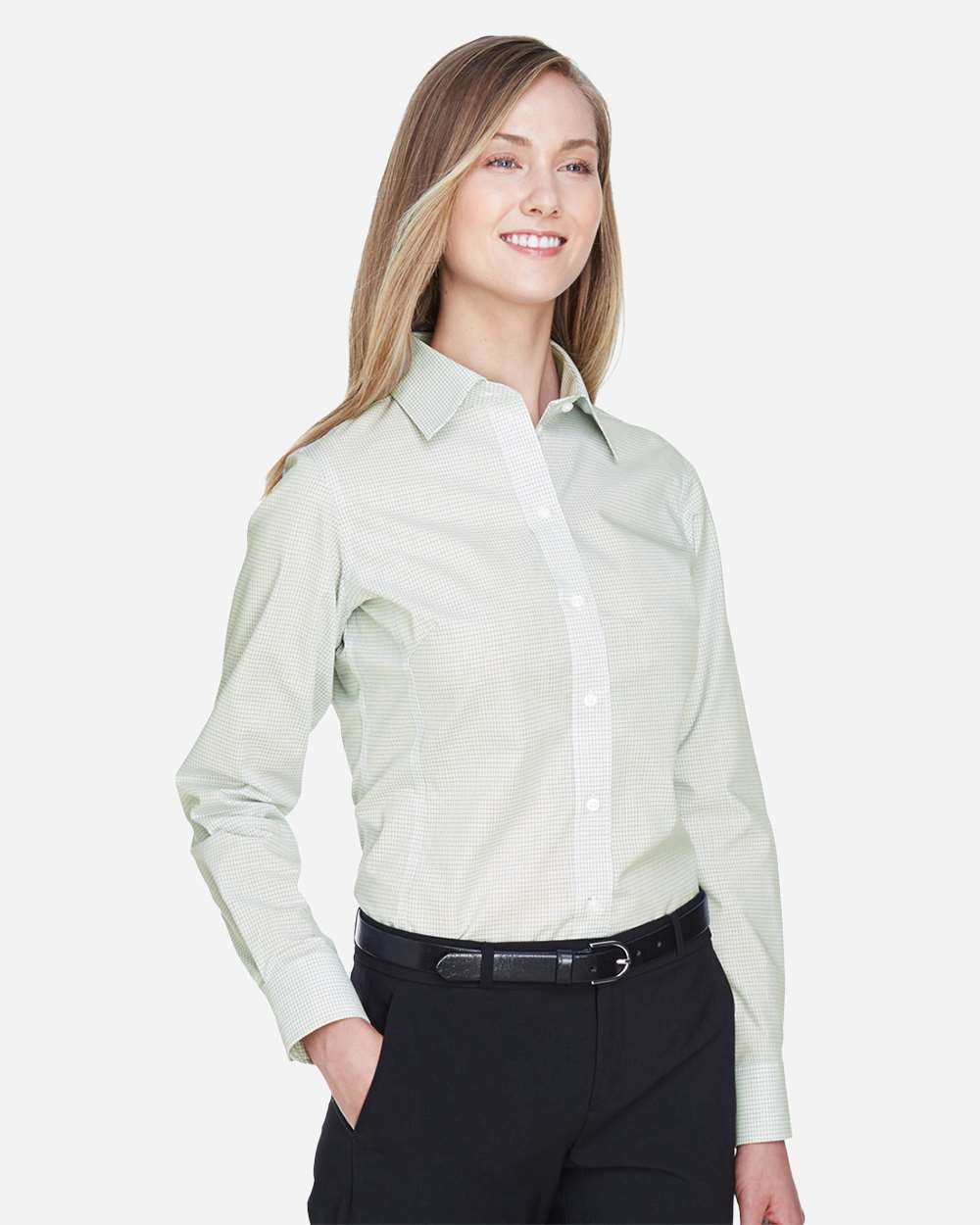 Women's Crown CollectionÂ® Micro Tattersall Woven Dress Shirt