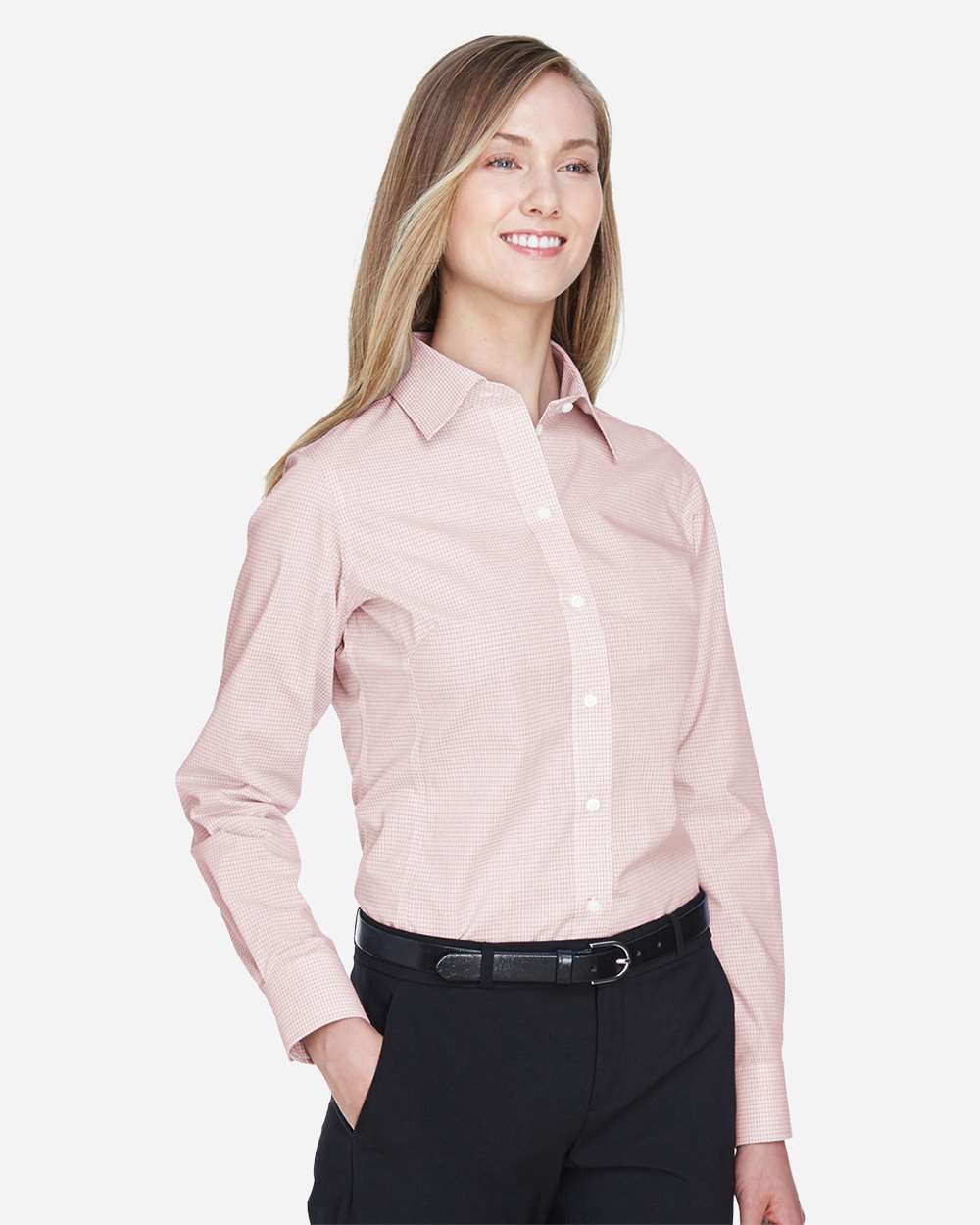 Women's Crown CollectionÂ® Micro Tattersall Woven Dress Shirt