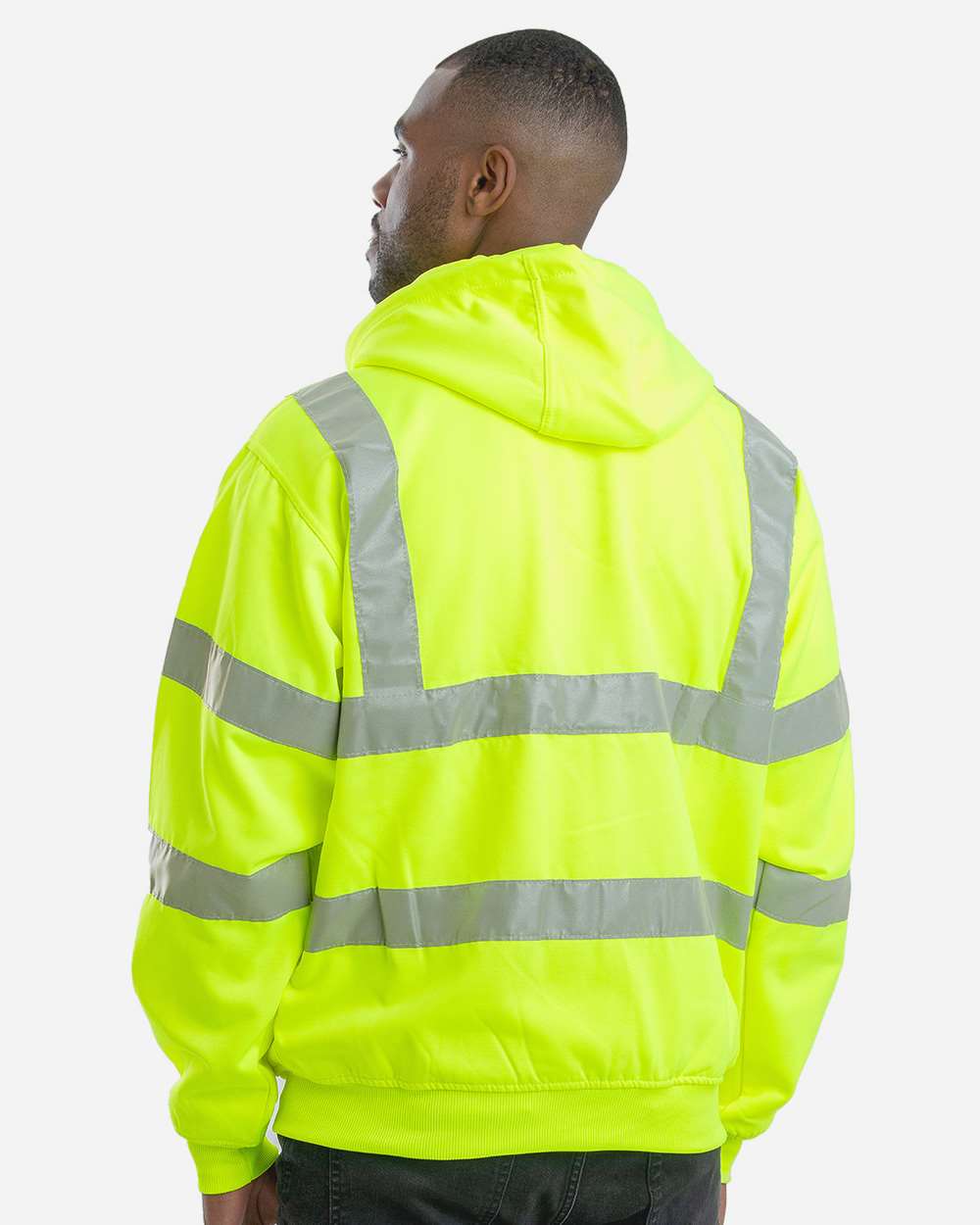 Men's Berne Hi-Vis Class 3 Lined Hooded Sweatshirt