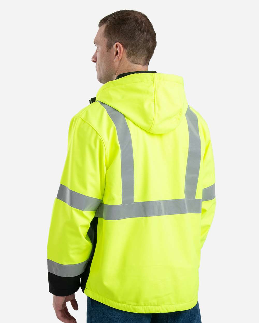 Men's Hi-Vis Class 3 Hooded Soft Shell Jacket