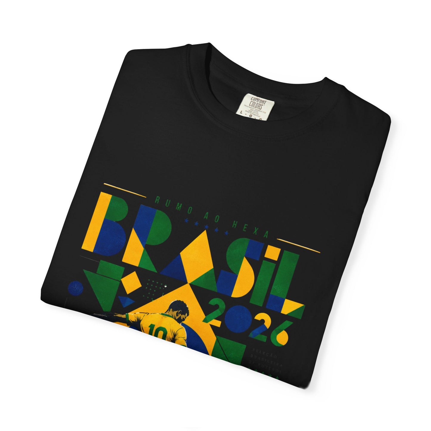Brazil Rumo Ao Hexa World Cup 2026 T-Shirt PNG | Brasil 10 Geometric Soccer Graphic Tee | Copa Do Mundo Fan Gift