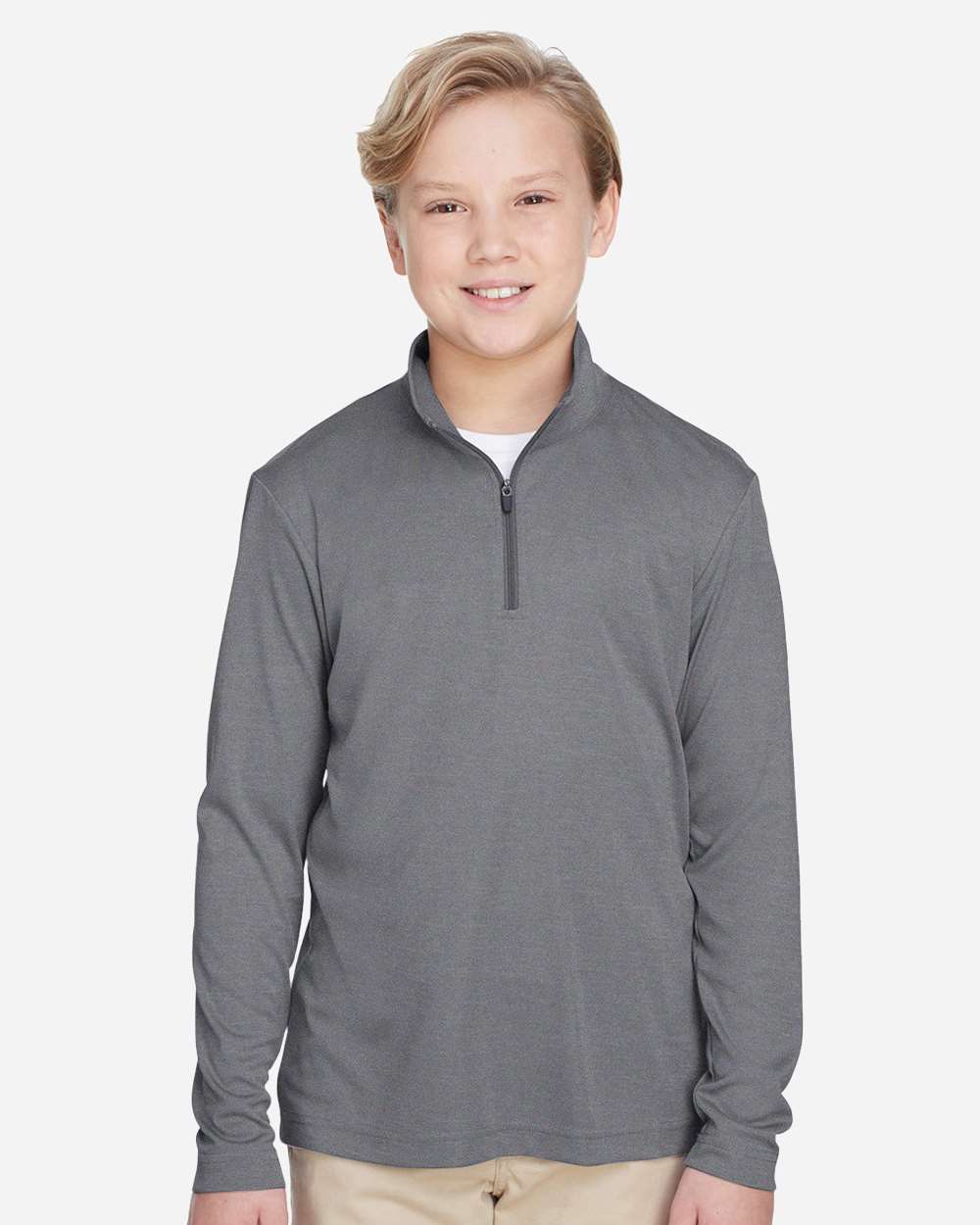 Youth Zone Sonic Heather Performance Quarter-Zip Pullolver