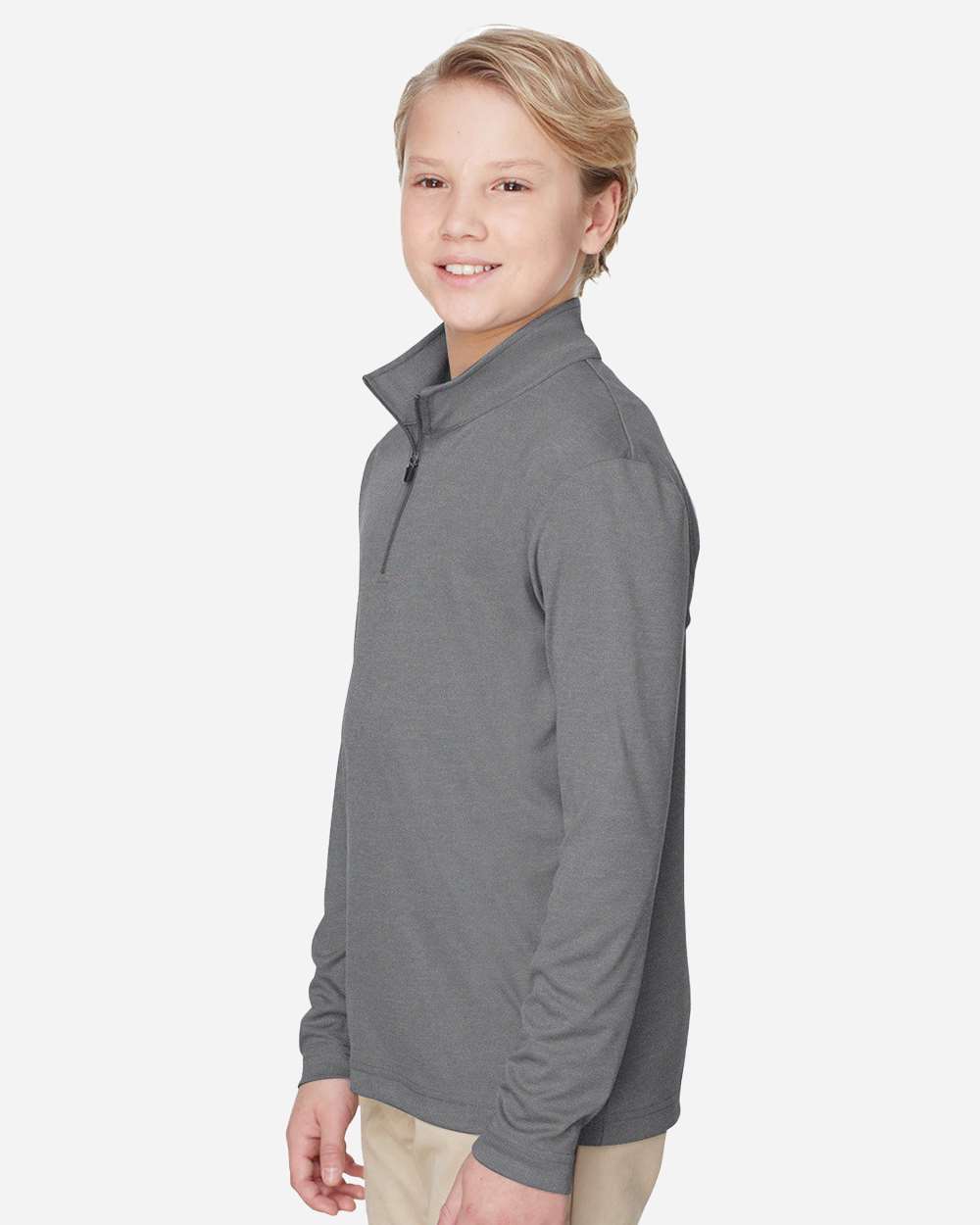 Youth Zone Sonic Heather Performance Quarter-Zip Pullolver