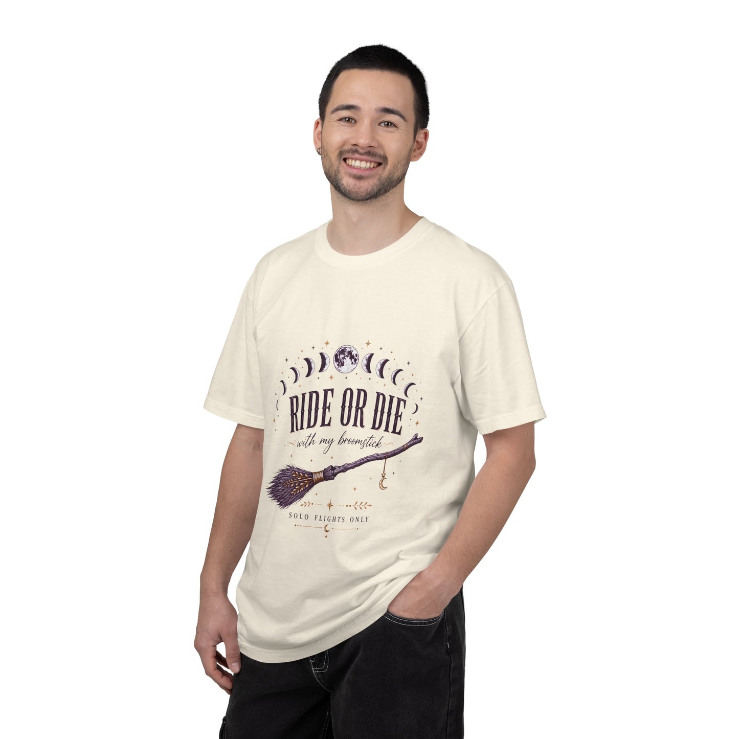Ride Or Die With My Broomstick Celestial Witch | Premium Graphic Tee