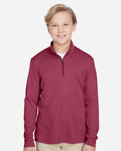 Youth Zone Sonic Heather Performance Quarter-Zip Pullolver